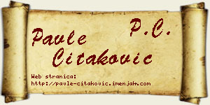 Pavle Čitaković vizit kartica